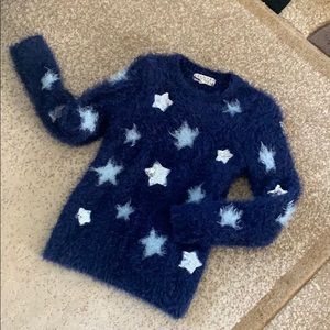 Fuzzy blue sweater